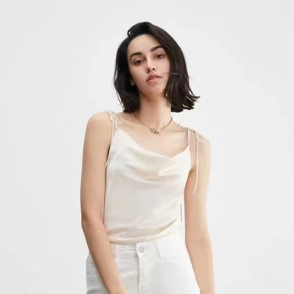 J.ING Courtney Beige Cowl Neck Tank Top